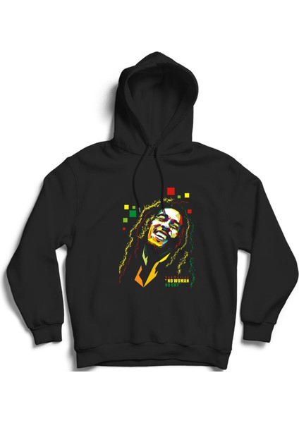Bob Marley, Colorful Design Kapüşonlu Sweatshirt Hoodie