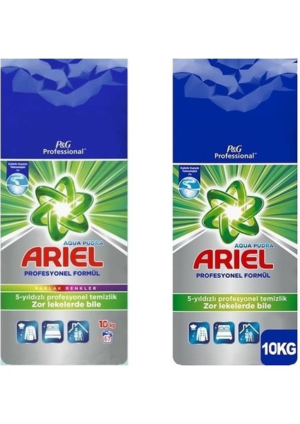 P&g Professional 10 kg + Professional Parlak Renkler 10 kg Toz Çamaşır Deterjanı