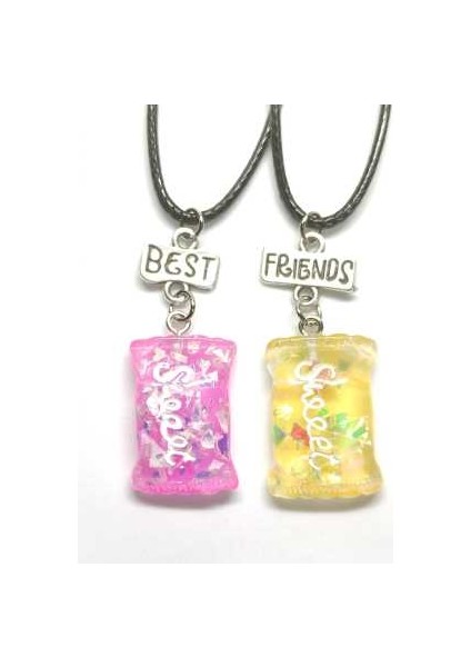 Şeker Bff Best Friends Arkadaşlık Kolyesi Model 3. Şekerleme Kolye.