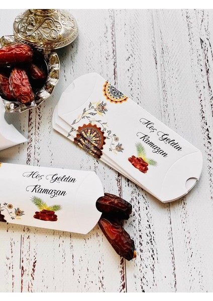 Hurma Şeker Hediye Kutusu Ramazan, Iftar, Bayram Hediyesi 10 Adet Kutu Hoşgeldin Ramazan