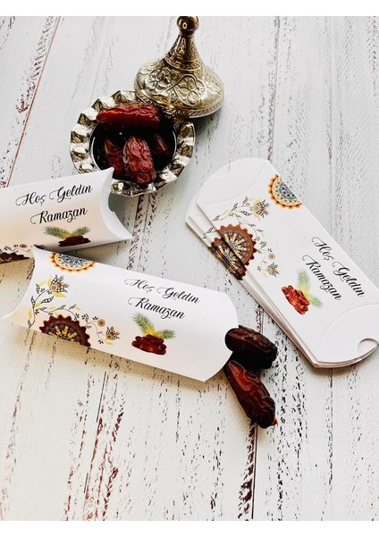 Hurma Şeker Hediye Kutusu Ramazan, Iftar, Bayram Hediyesi 10 Adet Kutu Hoşgeldin Ramazan fiyatları