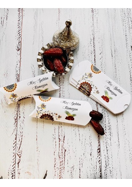 Hurma Şeker Hediye Kutusu Ramazan, Iftar, Bayram Hediyesi 10 Adet Kutu Hoşgeldin Ramazan modelleri