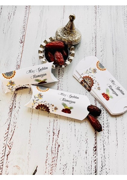 Hurma Şeker Hediye Kutusu Ramazan, Iftar, Bayram Hediyesi 10 Adet Kutu Hoşgeldin Ramazan fırsatları