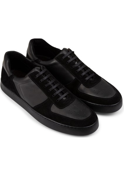 Hakiki Deri Siyah Sneaker Erkek Ayakkabı