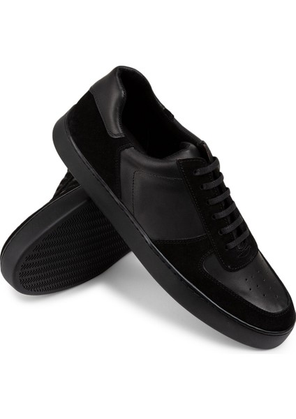 Hakiki Deri Siyah Sneaker Erkek Ayakkabı