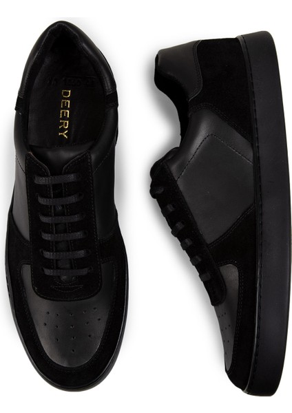 Hakiki Deri Siyah Sneaker Erkek Ayakkabı