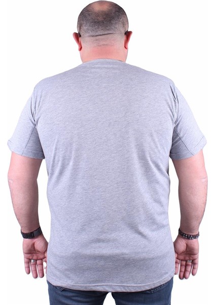 Büyük Beden Erkek Baskılı Tişört Seaing 23136 Gri Melanj10 fiyatları