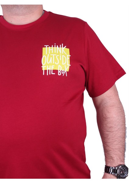 Büyük Beden Erkek Baskılı Tişört Outside 23137 Bordo10 fiyatları
