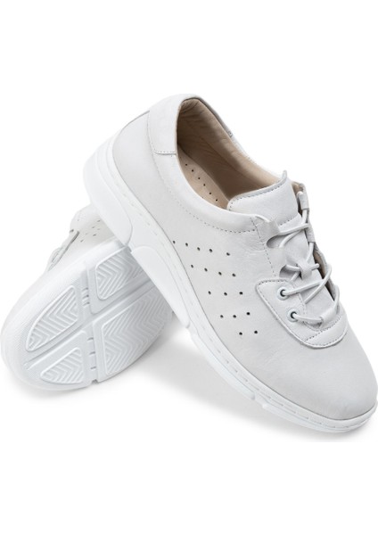 Hakiki Deri Beyaz Sneaker Kadın Ayakkabı modelleri