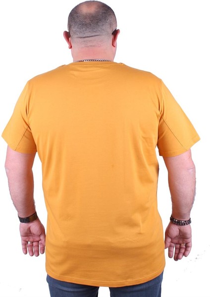 Büyük Beden Erkek Baskılı Tişört Lion 23138 Hardal10 fiyatları