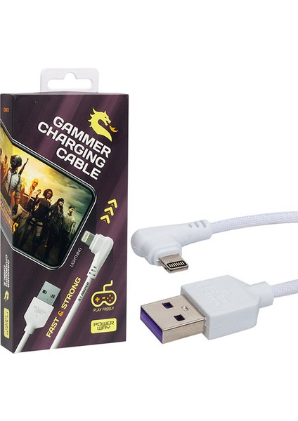 Powerway Gm3 USB 3.1 Amper Örgülü IPHONE Gaming Oyuncu Kablosu