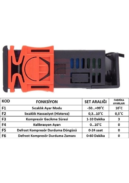 STC-1000T 220V 10A Dijital Termostat + Yedek Sensör