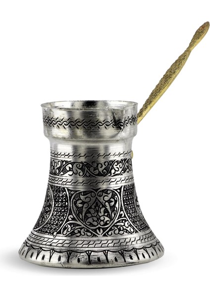 Bakır İşlemeli Kalın Bakır Cezve 1100 ml