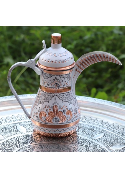 Bakır 1,2 mm Kalın Gülçiçek Bakır Mırra Cezve 900 ml