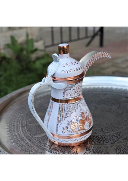 Bakır 1,2 mm Kalın Gülçiçek Bakır Mırra Cezve 900 ml