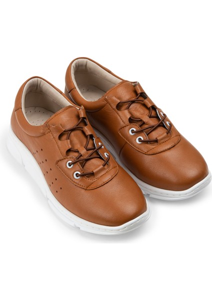 Hakiki Deri Taba Rengi Sneaker Kadın Ayakkabı fiyatları