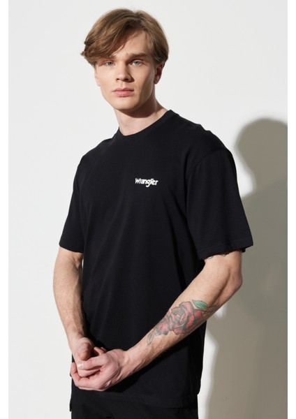 Wrangler Erkek Siyah Bisiklet Yaka Tişört