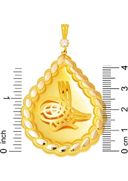 Pul Dizili Zincirsiz 14 Ayar Altın Tuğralı Kolye indirimleri