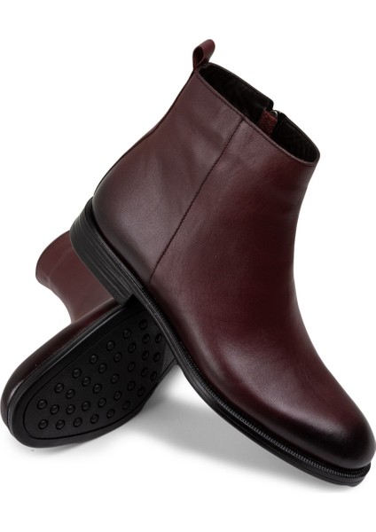 Deri Bordo Erkek Bot modelleri