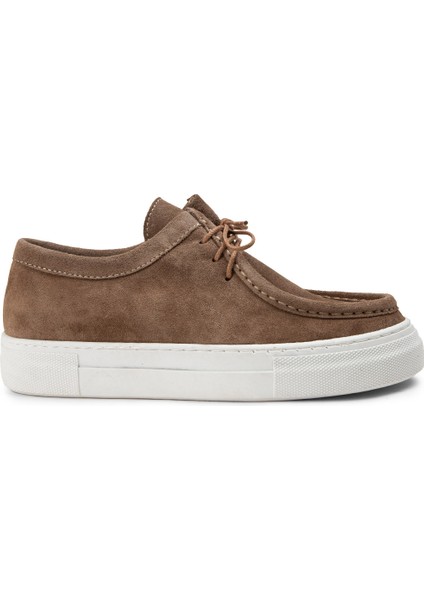 Hakiki Süet Vizon Rengi Sneaker Kadın Ayakkabı