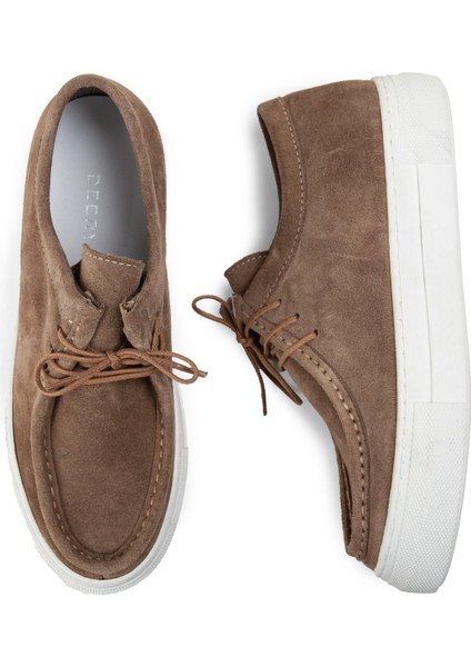 Hakiki Süet Vizon Rengi Sneaker Kadın Ayakkabı fırsatları