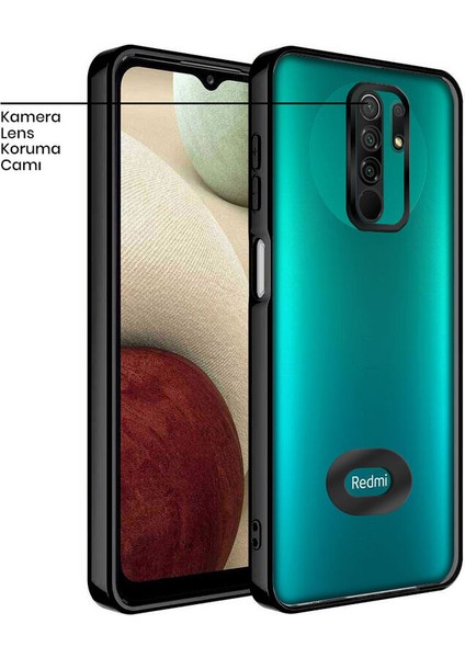 Xiaomi Redmi 9 Kılıf Zebana Glint Silikon Kılıf Siyah