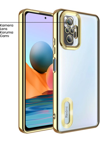 Xiaomi Redmi Note 10S Kılıf Zebana Glint Silikon Kılıf Gold
