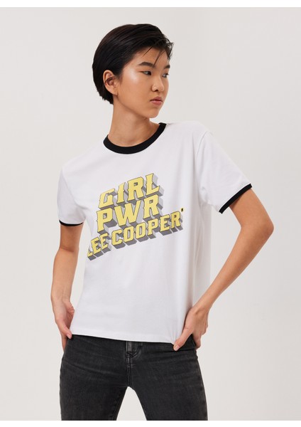 O Yaka Baskılı Beyaz Kadın T-Shirt 232 Lcf 242005 Jade Beyaz10 fiyatları