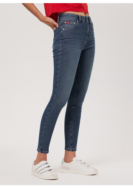 Orta Bel Dar Paça Skinny Fit Kadın Denim Pantolon 232 Lcf 121005 Jamy Blue Bleach fırsatları