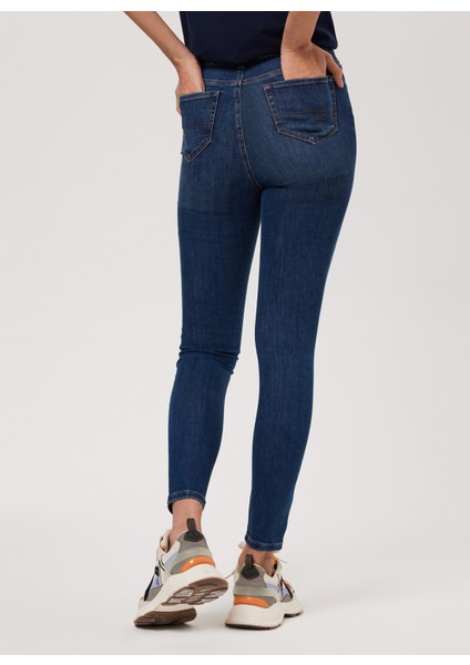 Yüksek Bel Dar Paça Skinny Fit Kadın Denim Pantolon 232 Lcf 121008 Jaycee Blue Stone