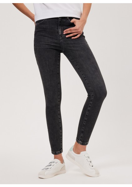 Yüksek Bel Dar Paça Skinny Fit Kadın Denim Pantolon 232 Lcf 121010 Jaycee Vbl Mıd