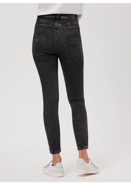 Yüksek Bel Dar Paça Skinny Fit Kadın Denim Pantolon 232 Lcf 121010 Jaycee Vbl Mıd