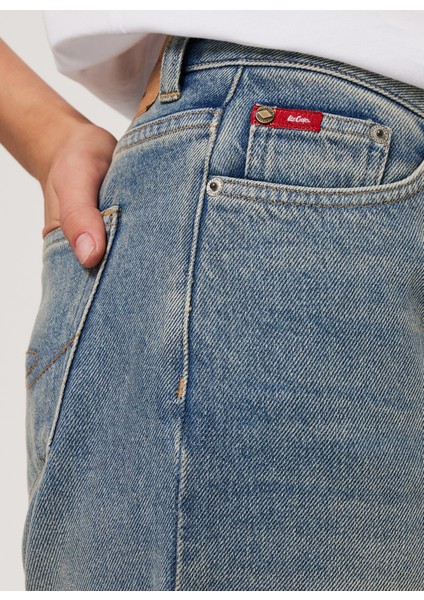 Lee Cooper Yüksek Bel Geniş Paça Straight Kadın Denim Pantolon 232 Lcf 121022 Sandy Blue Lıght