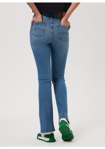 Lee Cooper Yüksek Bel Ispanyol Paça Flare Kadın Denim Pantolon 232 Lcf 121012 Luna Blue Lıght