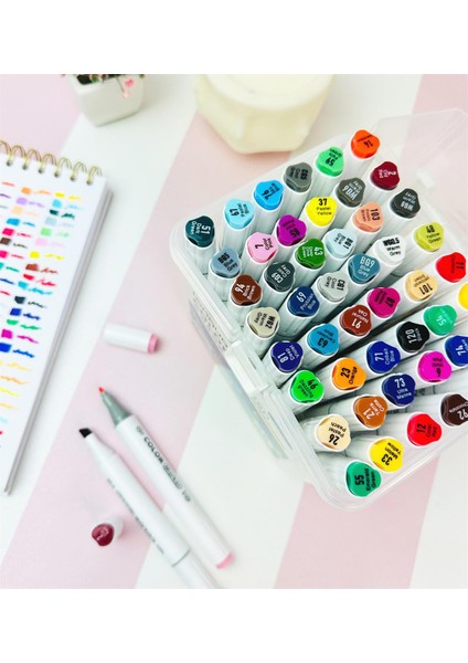 Languo Çift Taraflı 48LI Marker Kalem Set