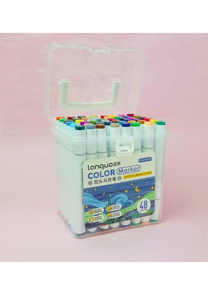 Languo Çift Taraflı 48LI Marker Kalem Set modelleri