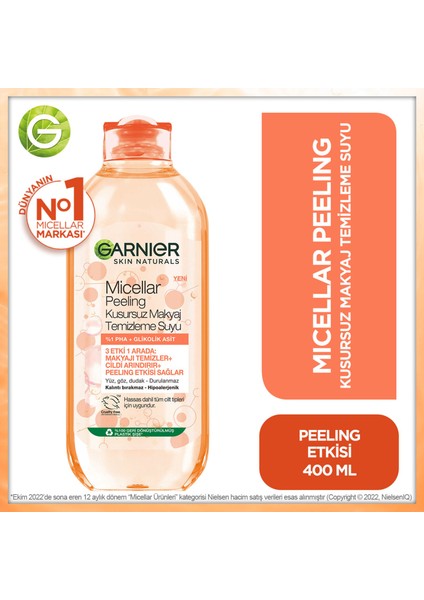 2'li Garnier Micellar Peeling Kusursuz Makyaj Temizleme Suyu Seti