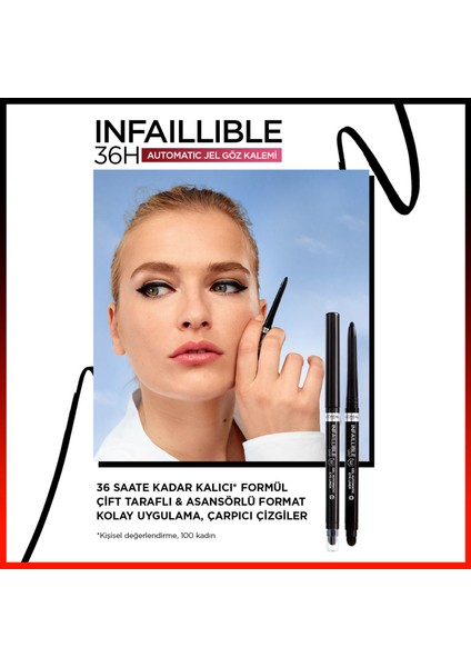 Telescopic Lift Maskara + L'oréal Paris Infaillible Automatic Jel Göz Kalemi