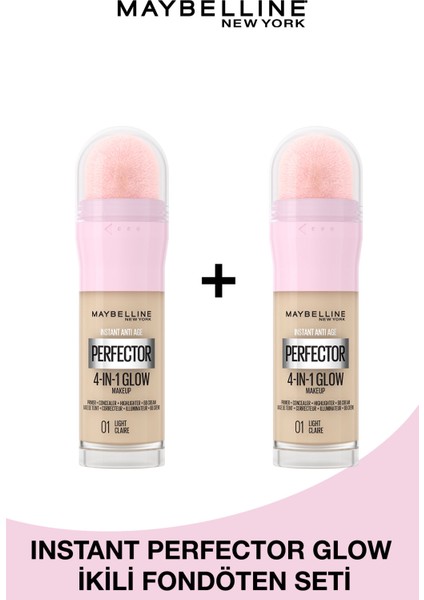 2'li Maybelline New York Instant Perfector Glow Fondöten Seti