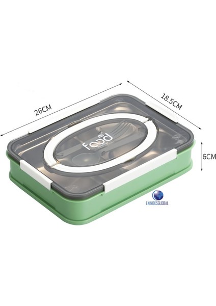 Taşınabilir Dört Bölmeli 304 Paslanmaz Çelik Yemek Kutusu Sefer Tası 1000 ml