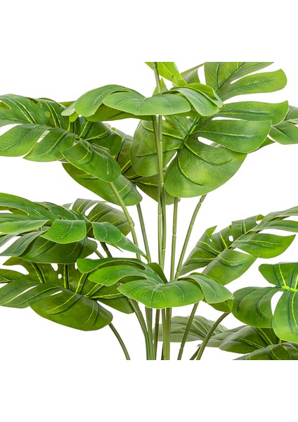 Yapay Deve Tabanı Bitkisi (Monstera Ağacı) 18 Yapraklı Yeşil 70 Cm.