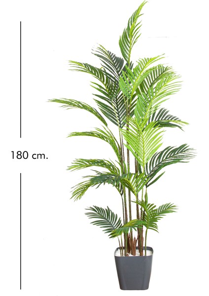 Yapay Palmiye Ağacı Gerçek Dokulu 19 Yapraklı Yeşil 180 Cm.