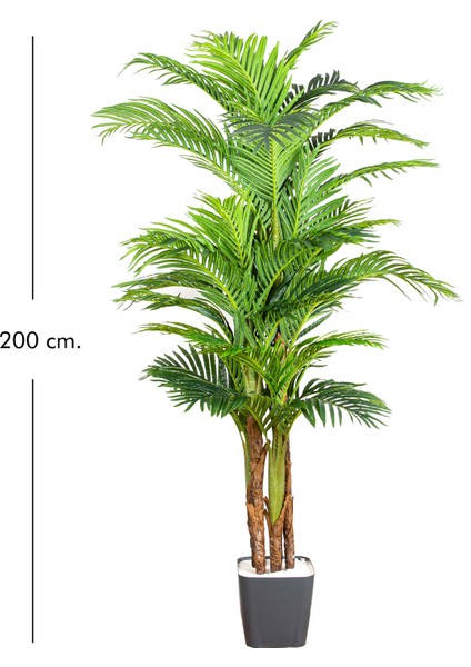 Yapay Areka Palmiye Ağacı Gerçek Dokulu Yeşil 200 Cm. fırsatları