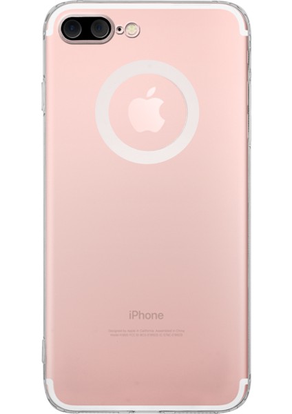 Apple iPhone 8 Plus ile Uyumlu Kapak Lens Koruması Kapalı Logo Kısmı Açık Şeffaf Silikon Kılıf
