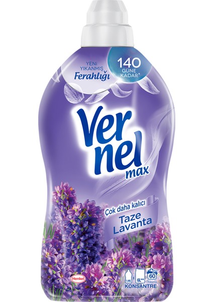 Max Konsantre Çamaşır Yumuşatıcısı 4 x 1440ML (240 Yıkama) 2 Taze Lavanta + 2 Şakayık