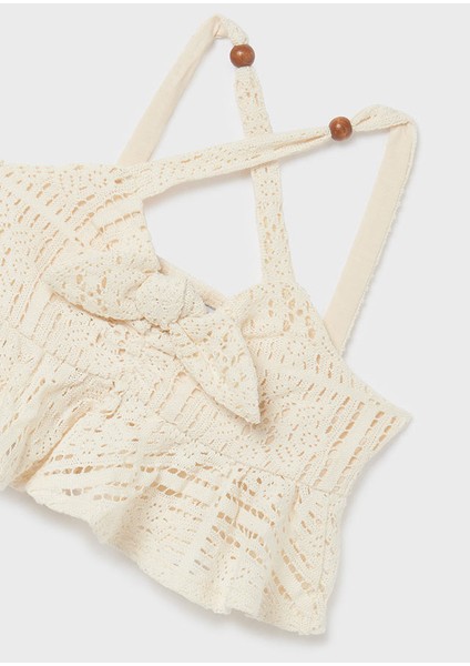 Kız Çocuk Askılı Bluz Bej 6088 fırsatları