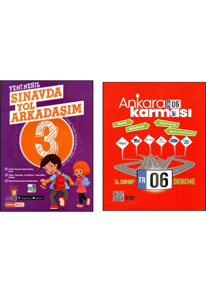 +Açı 3.Sınıf Tüm Dersler Denemeleri Sınavda Yol Arkadaşım+Ankara Karması 2 Kitap