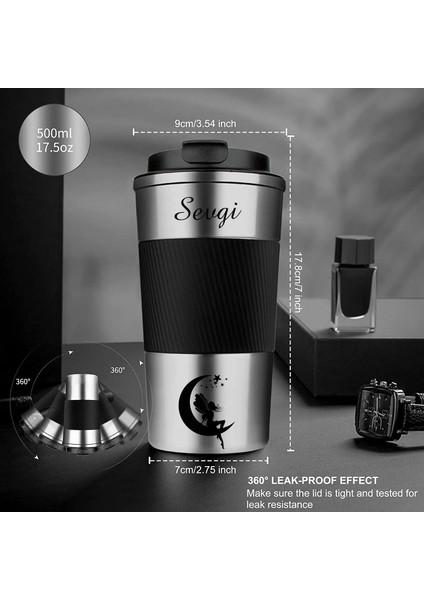 Kişiye Özel Isim Baskılı Çelik Termos Termos Mug Kupa Metal (500 ml ) fırsatları