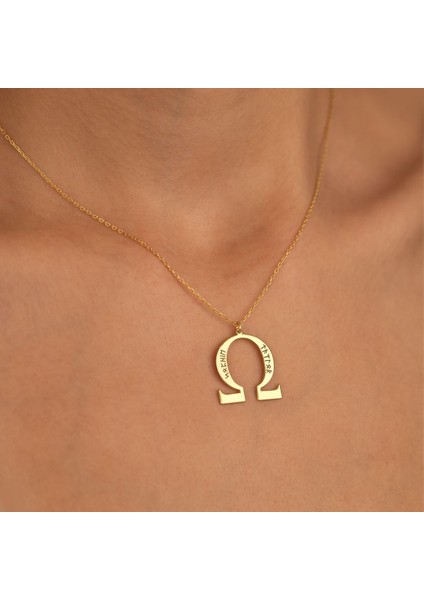 Dkmnsilver Omega Sembolü Gümüş Kolye - Renk: Silver modelleri