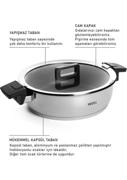 Concept Çelik Sığ Tencere 28 cm